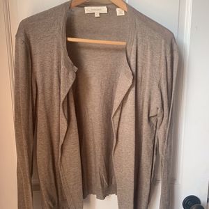 INHABIT Taupe Light Cardigan Sweater